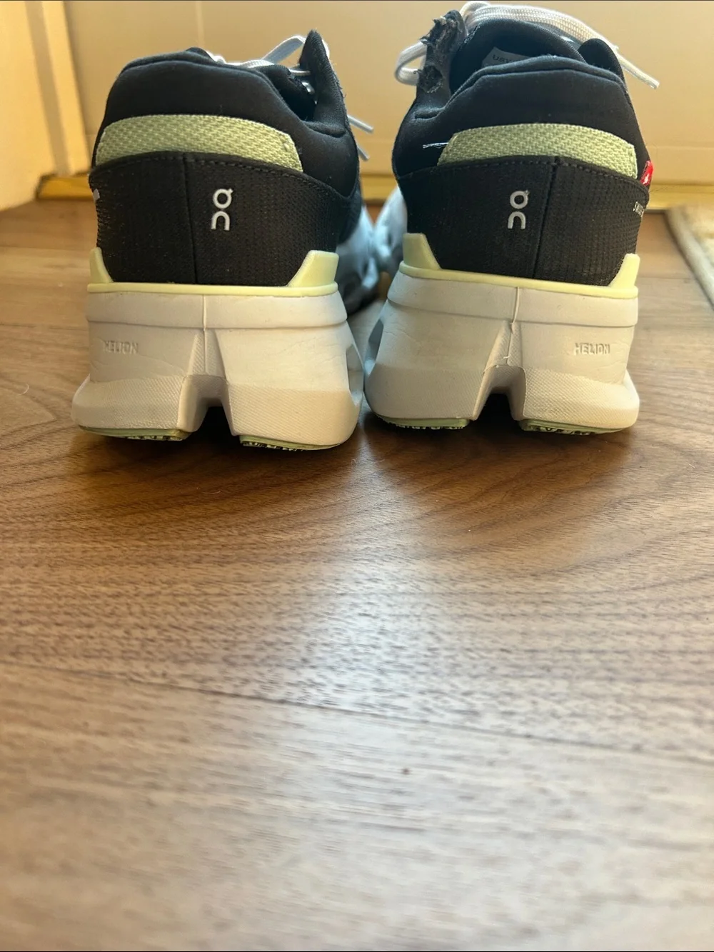 On Running Women’s  Sneakers in Black, Gray & White with Lime Accents